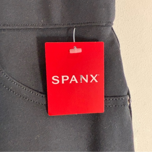 SPANX Sz XL Perfect Black Pants Classic Black Elastic Waistband Back NEW - Picture 4 of 14